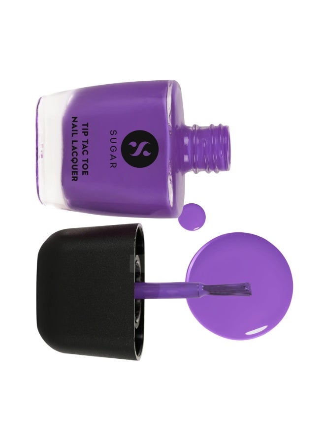 SUGAR Cosmetics Tip Tac Toe Nail Lacquer Classic | Long-lasting, 100% Chip-resistant & Glossy Finish | 10ml - 04 Purple Passion - Image 4